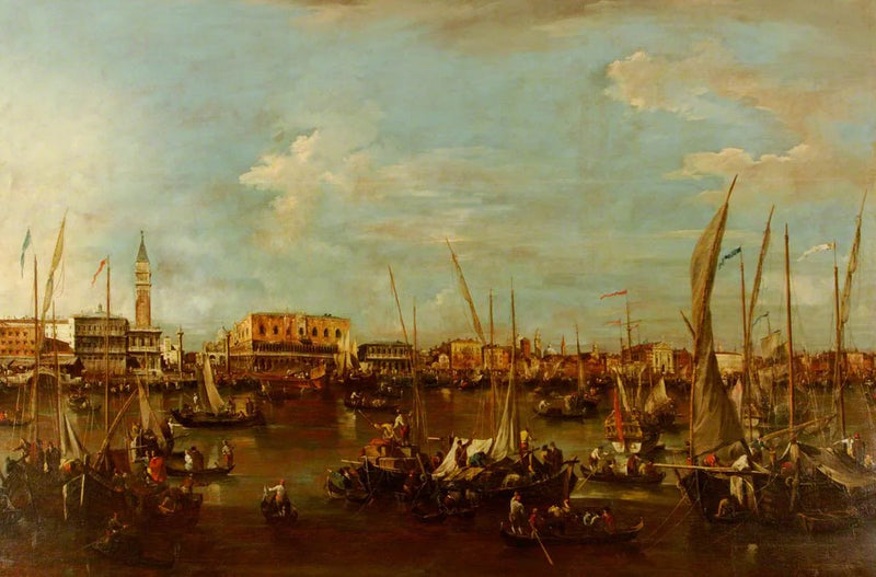 Bassinet af San Marco med moleen og Dogepaladset, Venedig - Francesco Guardi