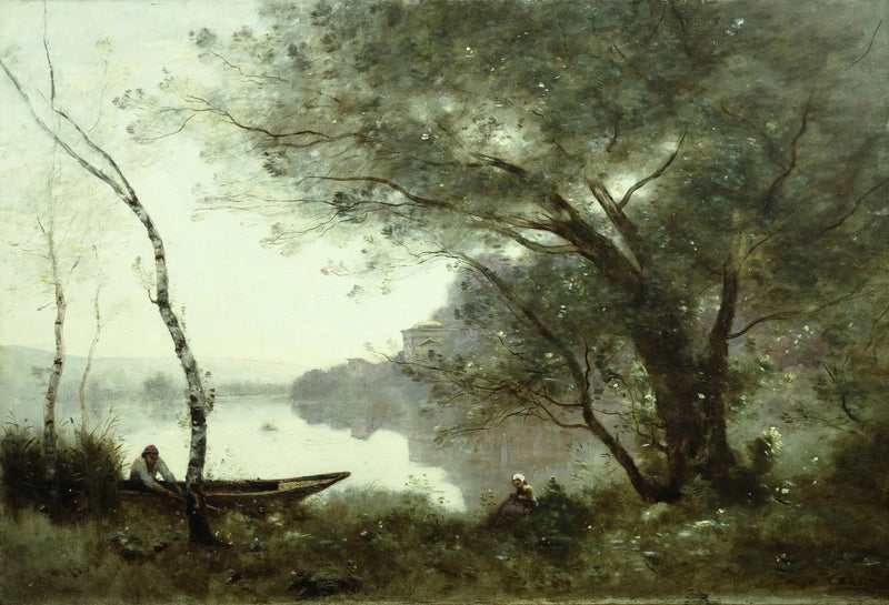 Mortefontaine Bådføreren - Jean-Baptiste Camille Corot
