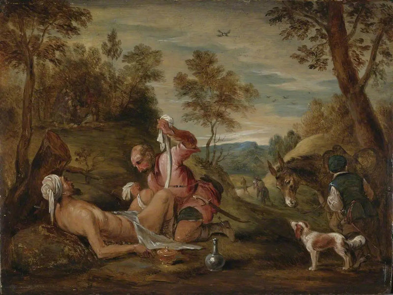 Den gode samaritan (efter Francesco Bassano) - David Teniers den Yngre