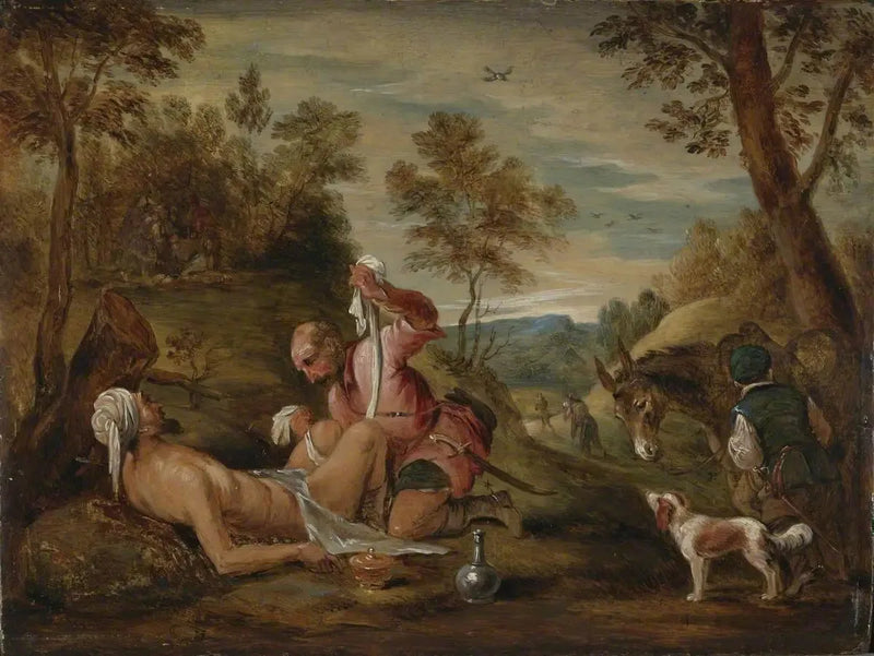 Den gode samaritan (efter Francesco Bassano) - David Teniers den Yngre