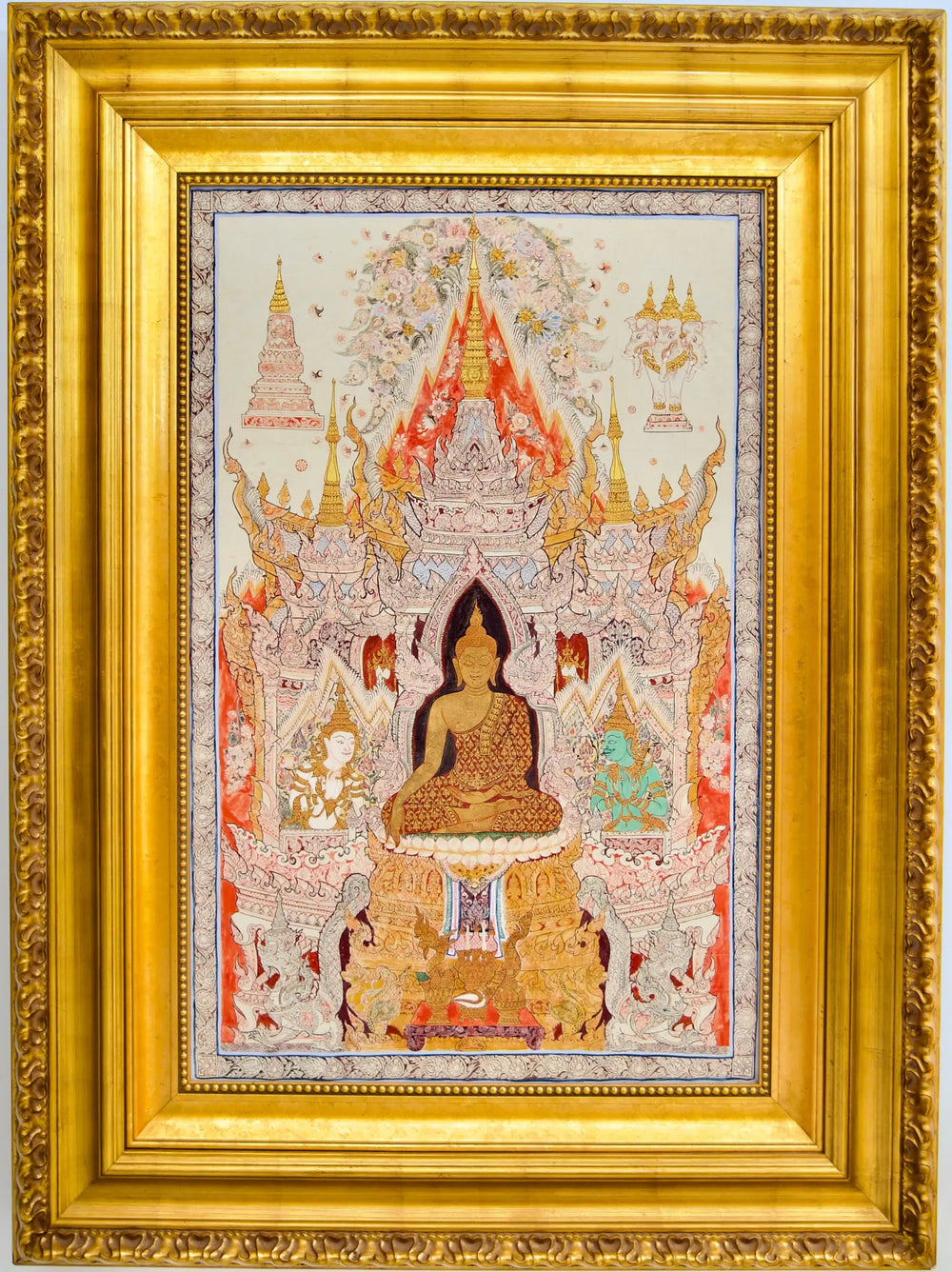 Le Bouddha Blanc - Komain | 70 x 105 cm Reproductions de tableaux à la peinture à l’huile