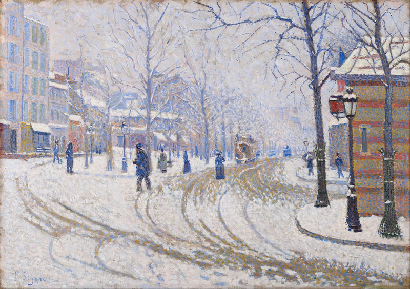 Boulevardet i Clichy, sneen - Paul Signac