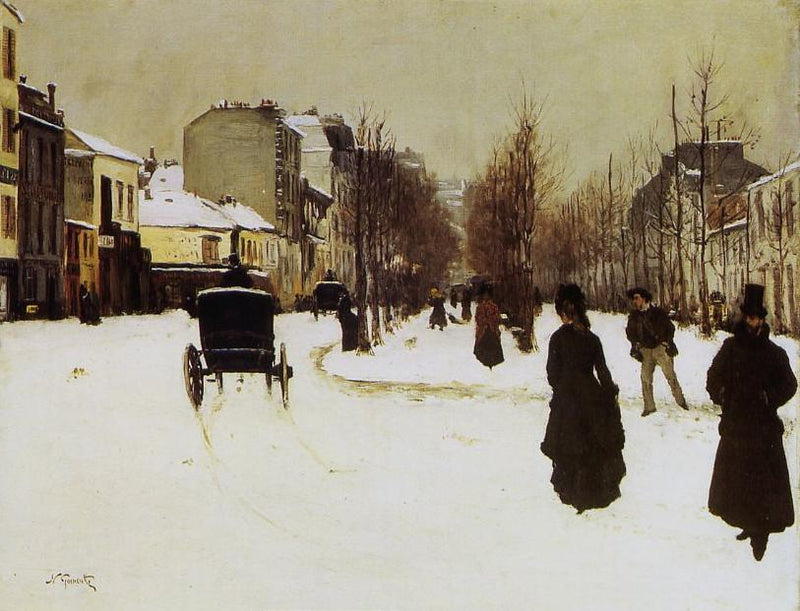 Boulevard de Clichy i snevejr - Norbert Gœneutte