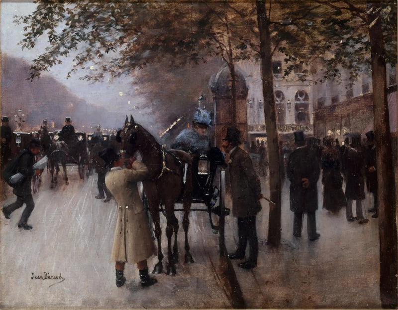 Boulevardet af Capucines, om aftenen, foran Café Napolitain - Jean Béraud