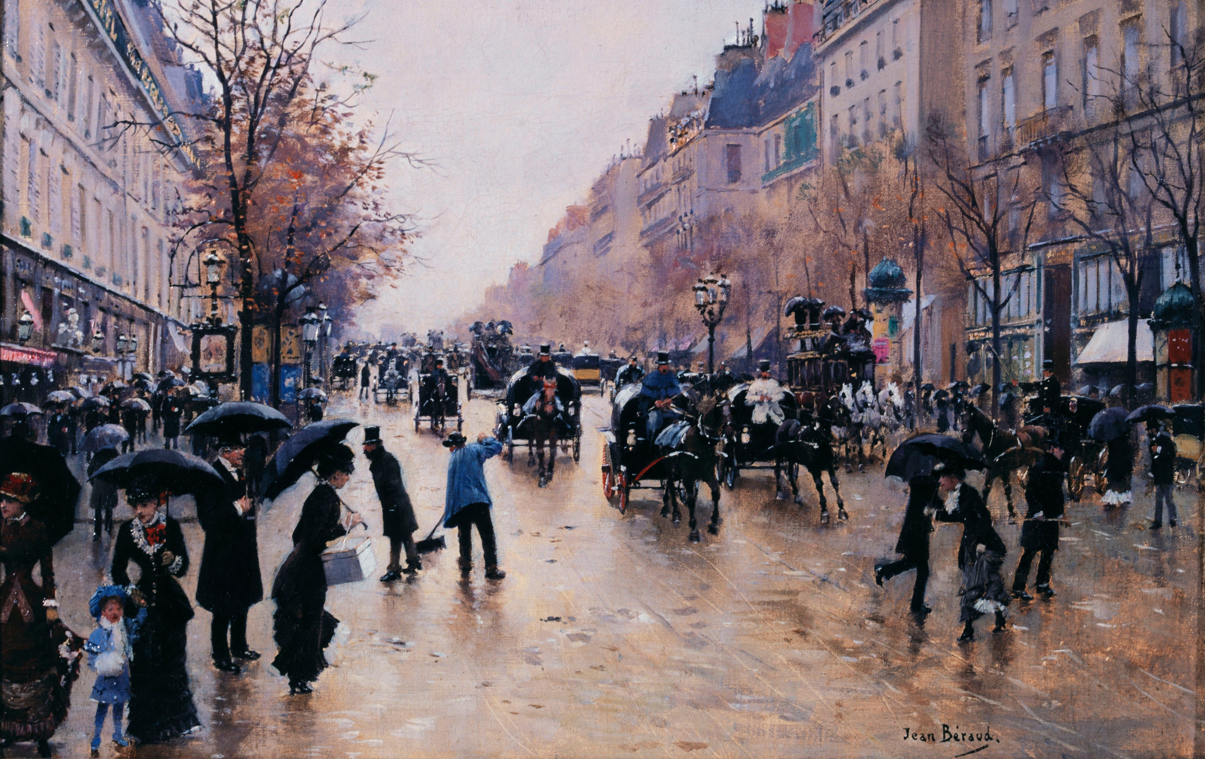 Boulevard Poissonnière under regn - Jean Béraud