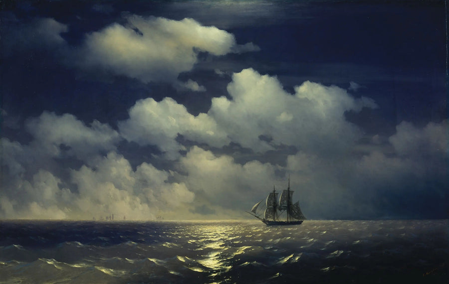 Brigadéren « Mercury » møder den russiske flåde efter sejren over to tyrkiske skibe - Ivan Aïvazovski