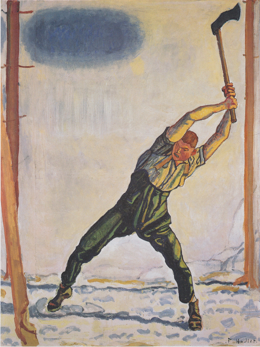 Le bûcheron - Ferdinand Hodler image 1 reproduction de peinture à l’huile