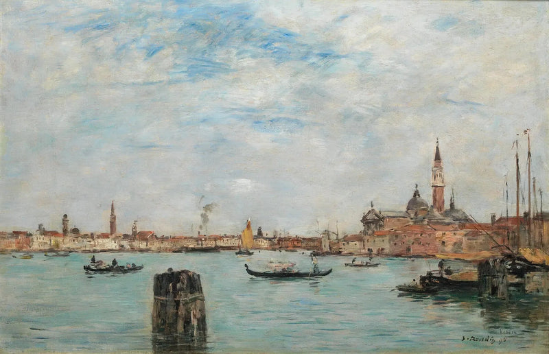 Giudecca-kanalen og San Giorgio Maggiore, Venedig - Eugène Boudin