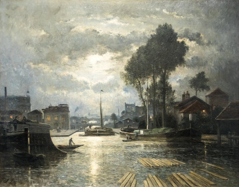 Kanalen Saint-Denis set fra Metz-dæmningen, måneeffekt - Stanislas Lépine