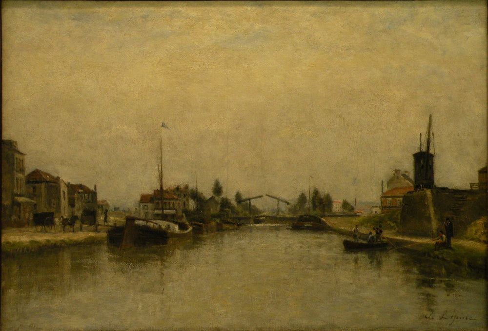 Le Canal Saint-Martin - Stanislas Lépine image 1 reproduction de peinture à l’huile
