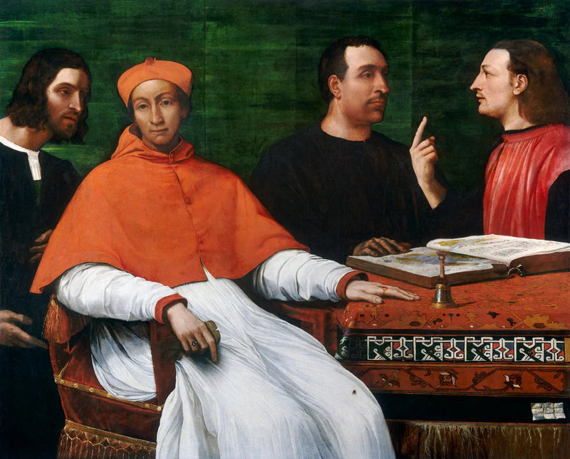 Kardinal Bandinello Sauli, hans sekretær og to geografiske - Sebastiano del Piombo