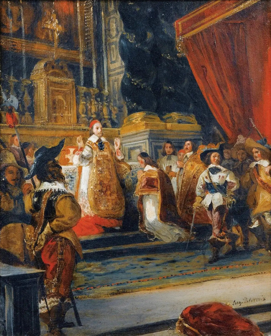 Kardinal Richelieu fejrer messen i Palais-Royal kirken - Eugène Delacroix