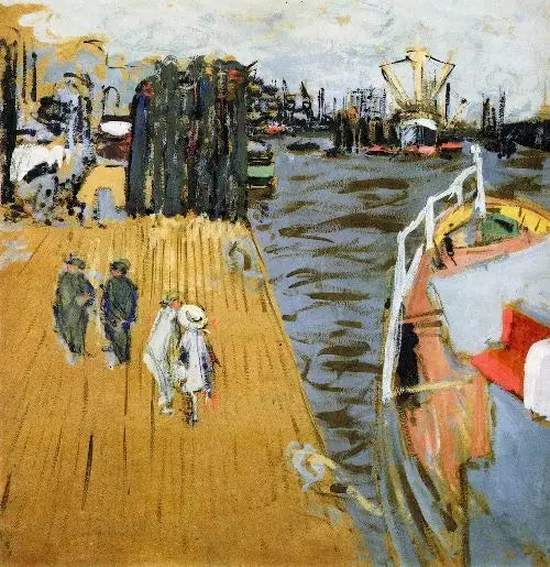 Le Cargo à quai, Hambourg - Édouard Vuillard