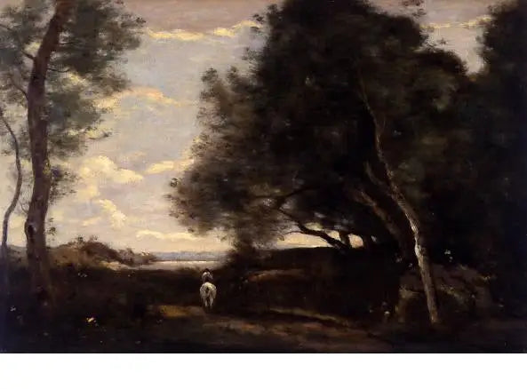 Rytter ved skovbrynet - Jean-Baptiste Camille Corot