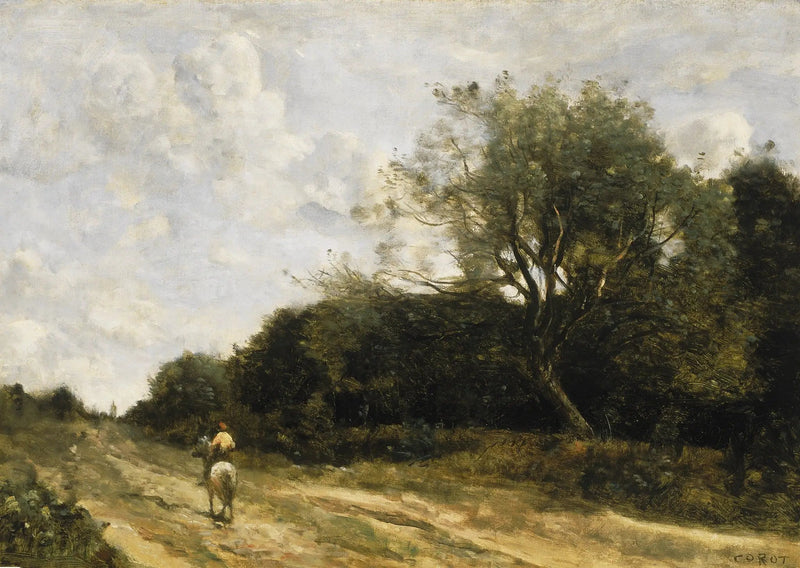 Rytter på vejen - Jean-Baptiste Camille Corot