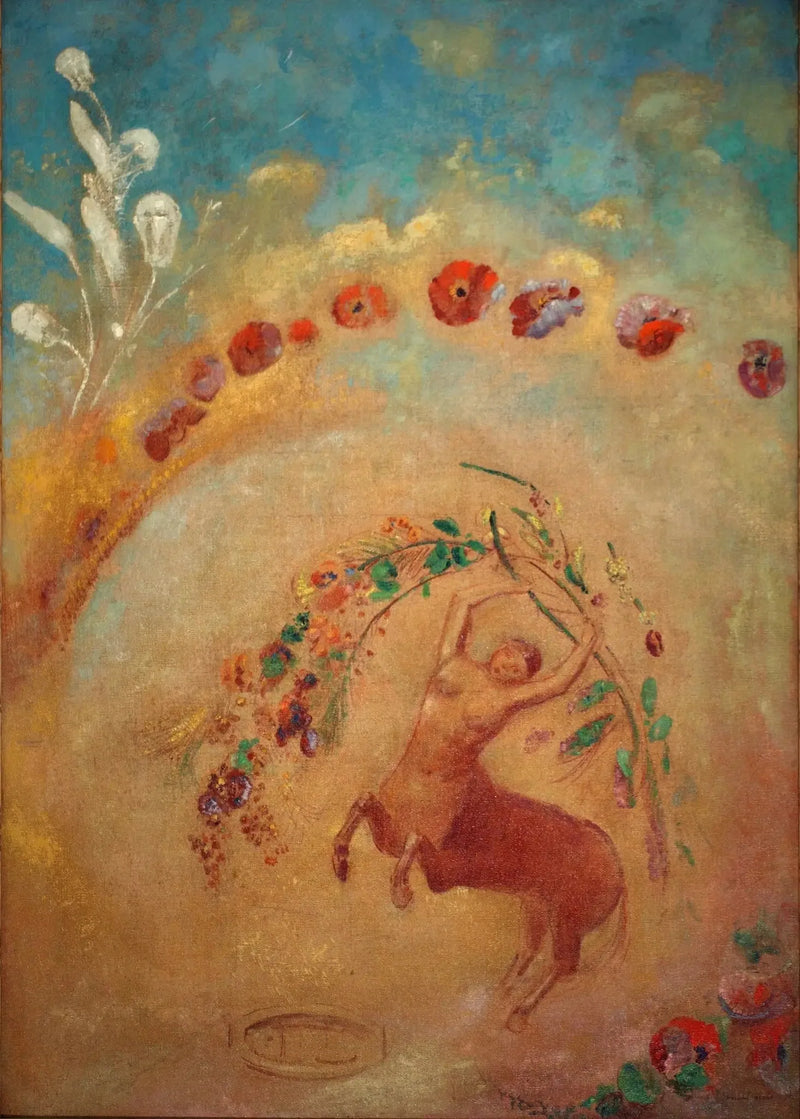 Kentauren med valmuer - Odilon Redon