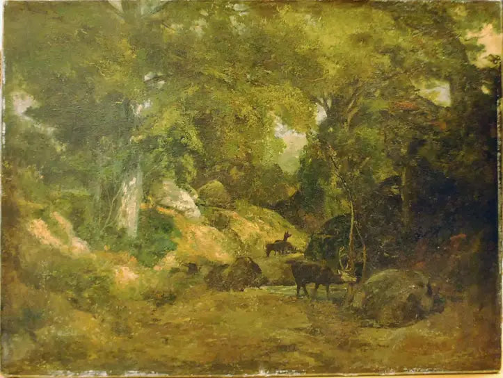 Rådyr i skoven - Gustave Courbet