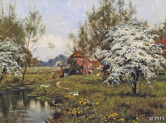 Le chalet du moulin au printemps - Edward Wilkins Waite - Reproductions de tableaux et peintures haut de gamme