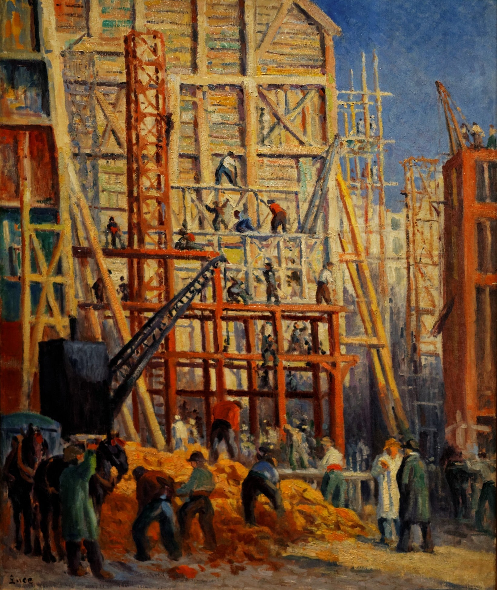 Le Chantier - Maximilien Luce image 1 copie peinte à la main à l’huile