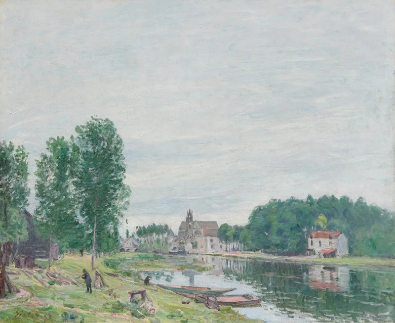 Skibsværftet Matrat, Moret-Sur-Loing, regnvejr - Alfred Sisley
