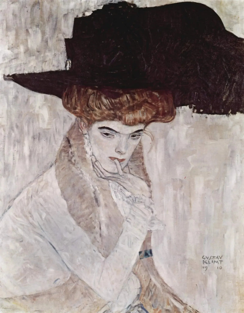 Den Sorte Fjerhat - Gustav Klimt