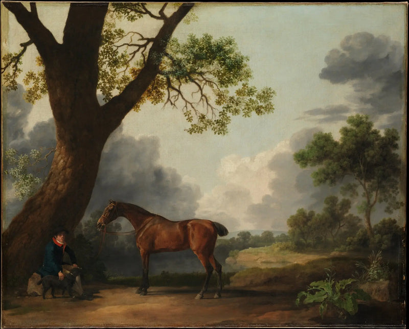 Jægeren af den tredje hertug af Dorset med en hestepasser og en hund - George Stubbs