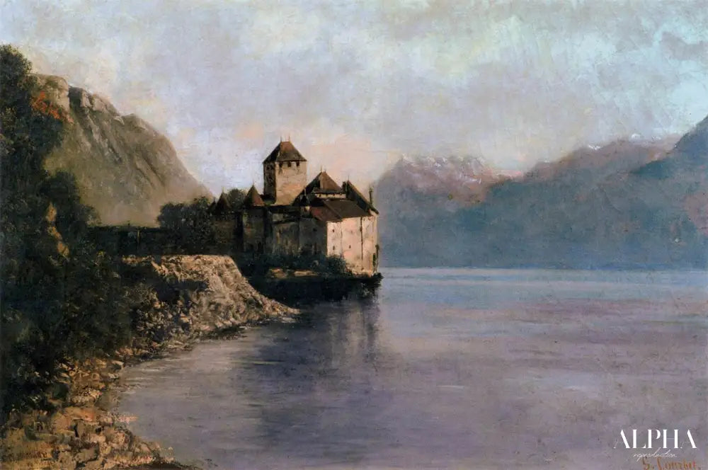 Le Chateau de Chillon mer genevoise - Gustave Courbet - Reproductions de tableaux et peintures haut de gamme