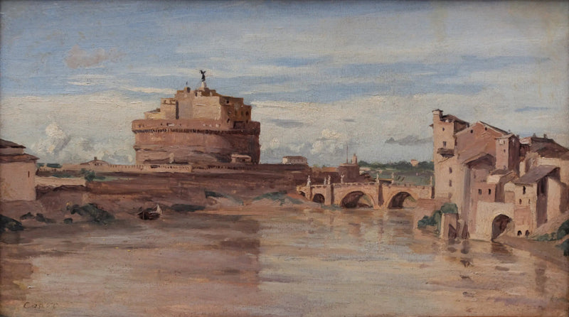 Le Château Saint-Ange og Tiberfloden, Rom - Jean-Baptiste Camille Corot