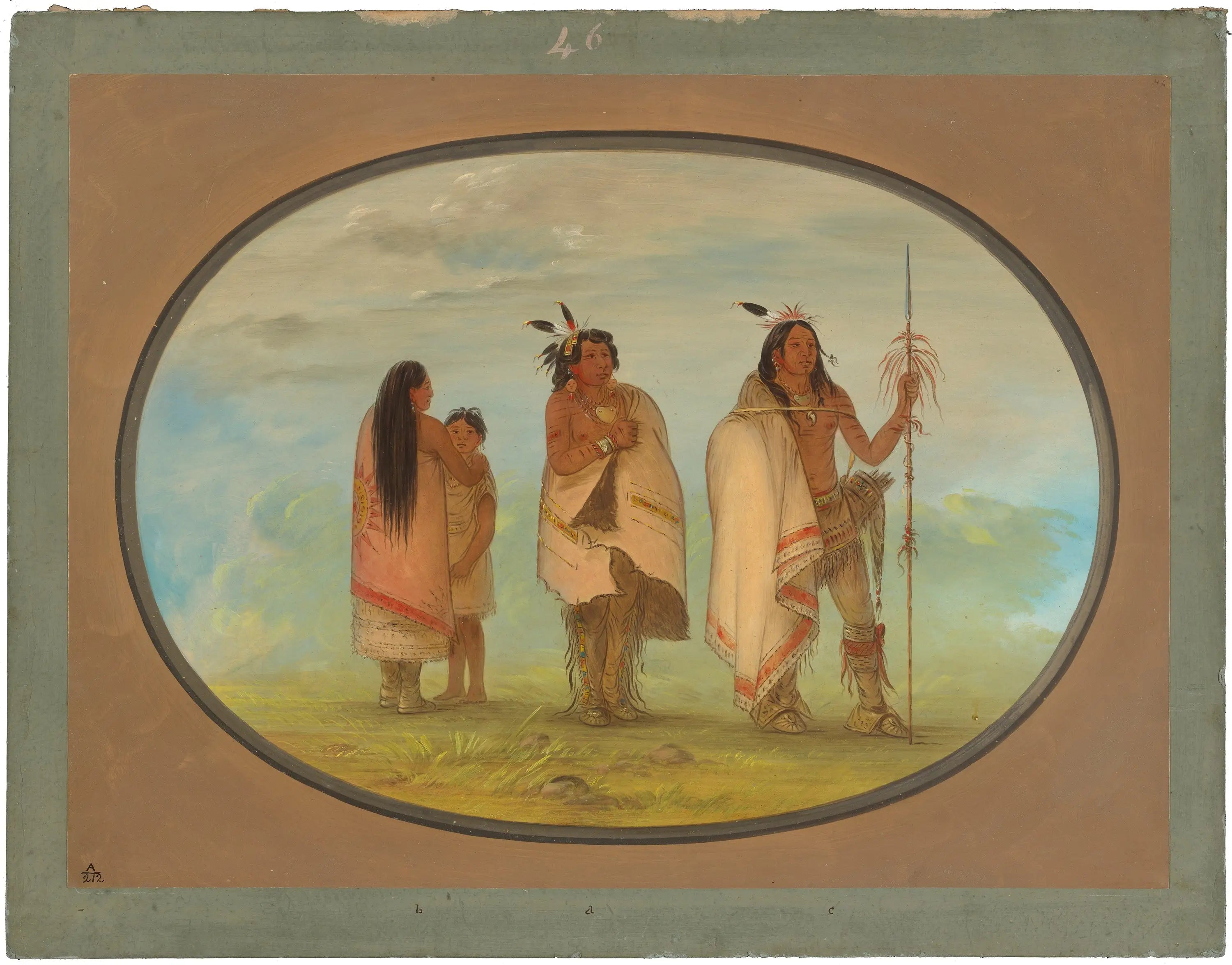 Le chef Weeco sa femme et un guerrier - George Catlin - Alpha Reproduction