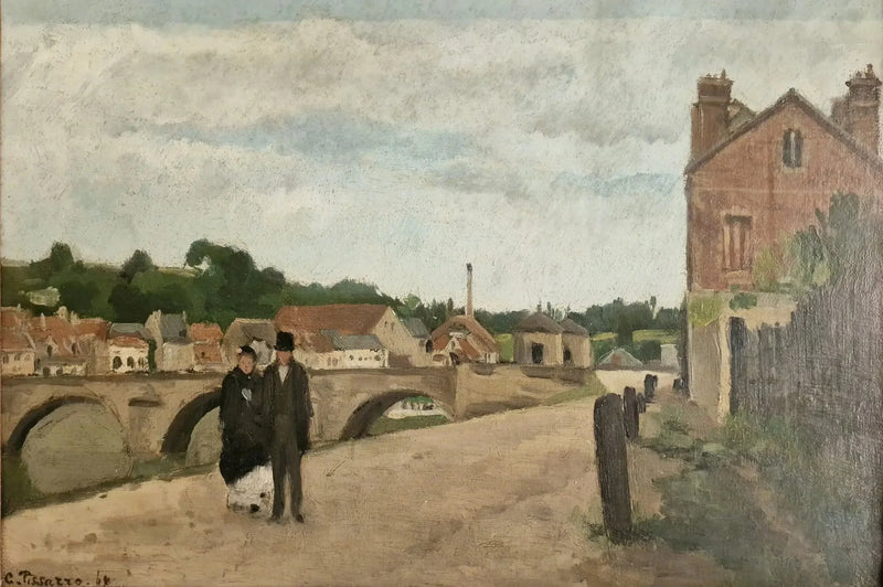 Vejen til slusen og Pontoise-broen - Camille Pissarro
