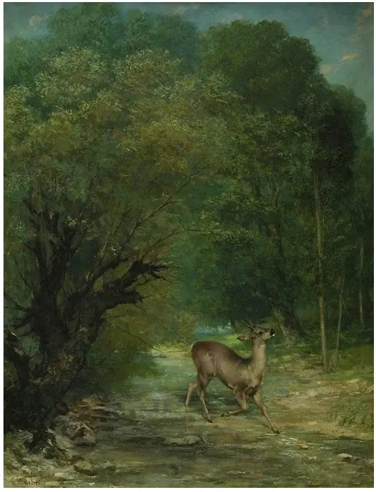 Rådyr jaget med lyde, forår - Gustave Courbet