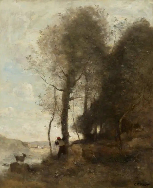 Gederhønen ved skovkanten - Jean-Baptiste Camille Corot