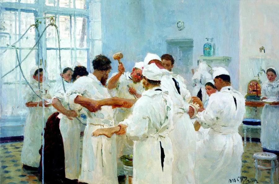 Kirurgen E. V. Pavlov på operationsstuen - Ilya Repin