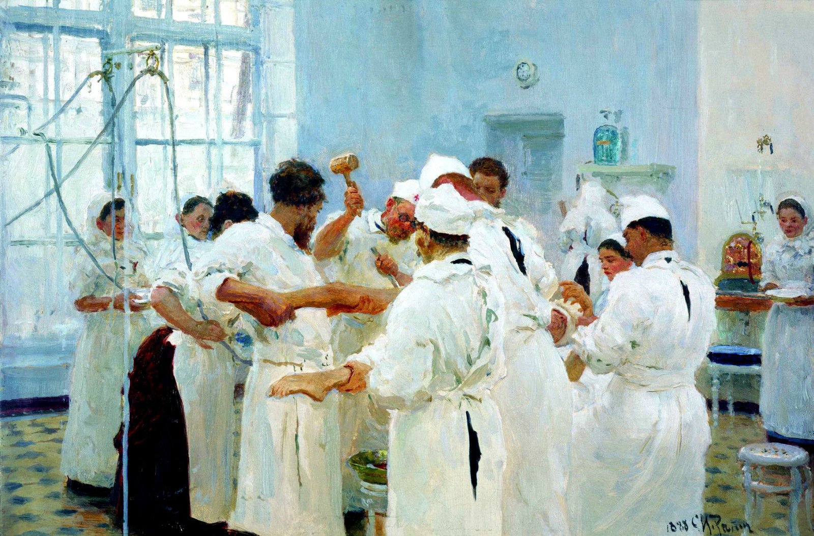 Kirurgen E. V. Pavlov på operationsstuen - Ilya Repin