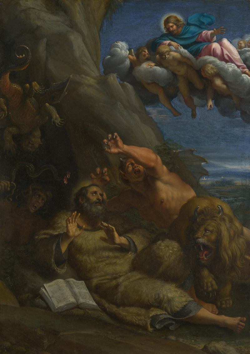 Kristus, der viser sig for Saint Antoine abbed - Annibale Carracci