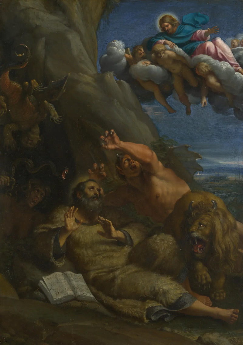 Kristus, der viser sig for Saint Antoine abbed - Annibale Carracci