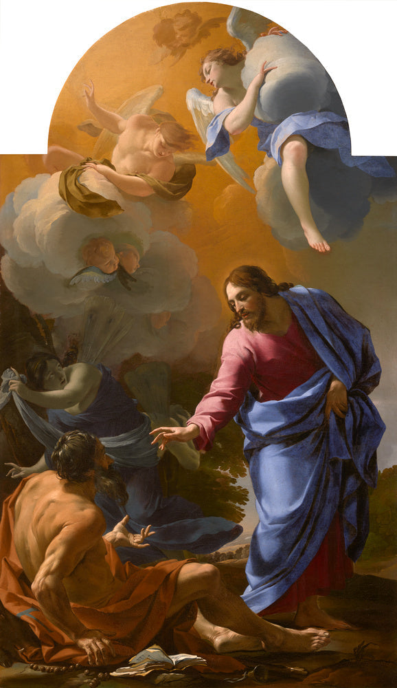 Kristus, der viser sig for Saint Antoine Abbe - Simon Vouet