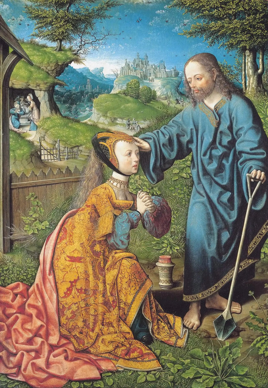 Kristus, der fremstår som havearbejder for Maria Magdalene - Jacob Cornelisz van Oostsanen