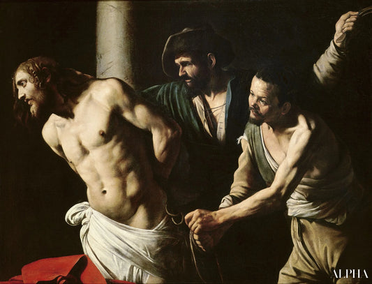 'Kristus ved Geisselsaeule - Caravaggio - Reproduktioner af malerier og højkvalitets malerier'