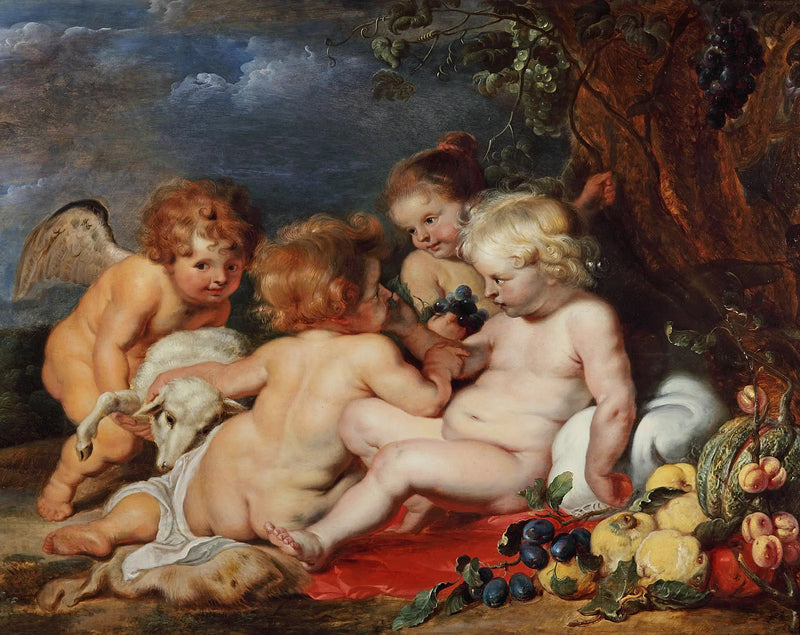 Kristus med den unge hellige Johannes og englene - Peter Paul Rubens