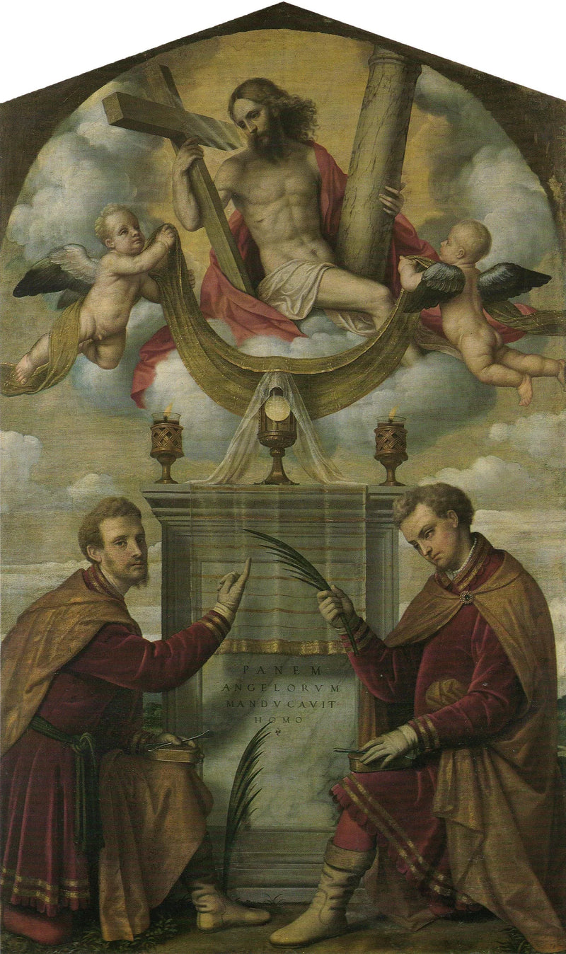 Kristus med eukaristien og helgenerne Côme og Damien - Alessandro Bonvicino