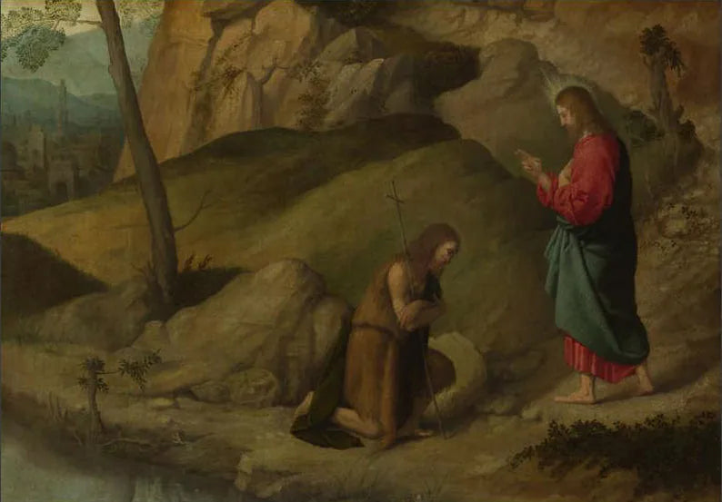 Den velsignende Kristus med Sankt Johannes Døberen - Alessandro Bonvicino