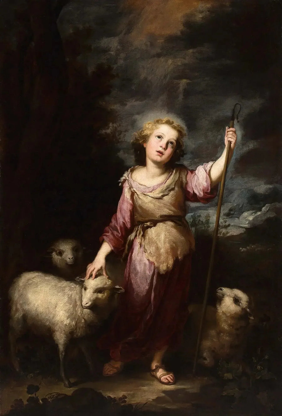 Den gode hyrdes Kristus - Bartolomé Esteban Murillo
