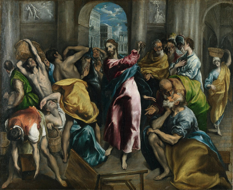 Kristus jager handlende ud af templet - El Greco