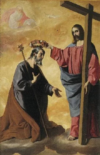 Kristus, der krøner Sankt Josef - Francisco de Zurbarán