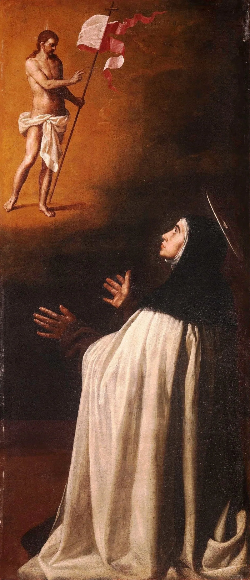 Kristus korsfæstet vises for Saint Thérèse - Alonso Cano