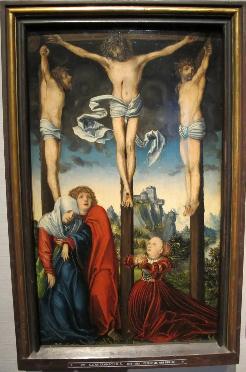 Den korsfæstede Kristus mellem de to røvere - Lucas Cranach den Ældre