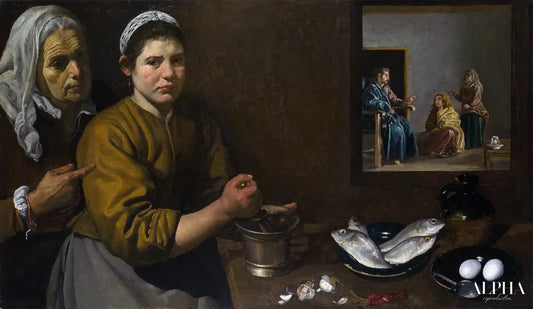 Le Christ dans la maison de Marthe et Marie - Diego Velázquez - Reproductions de tableaux et peintures haut de gamme