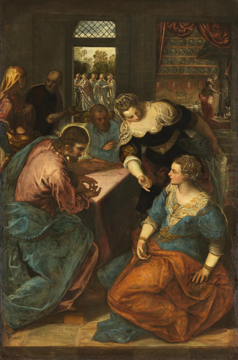 Kristus i Martas og Marias hus - Jacopo Tintoretto