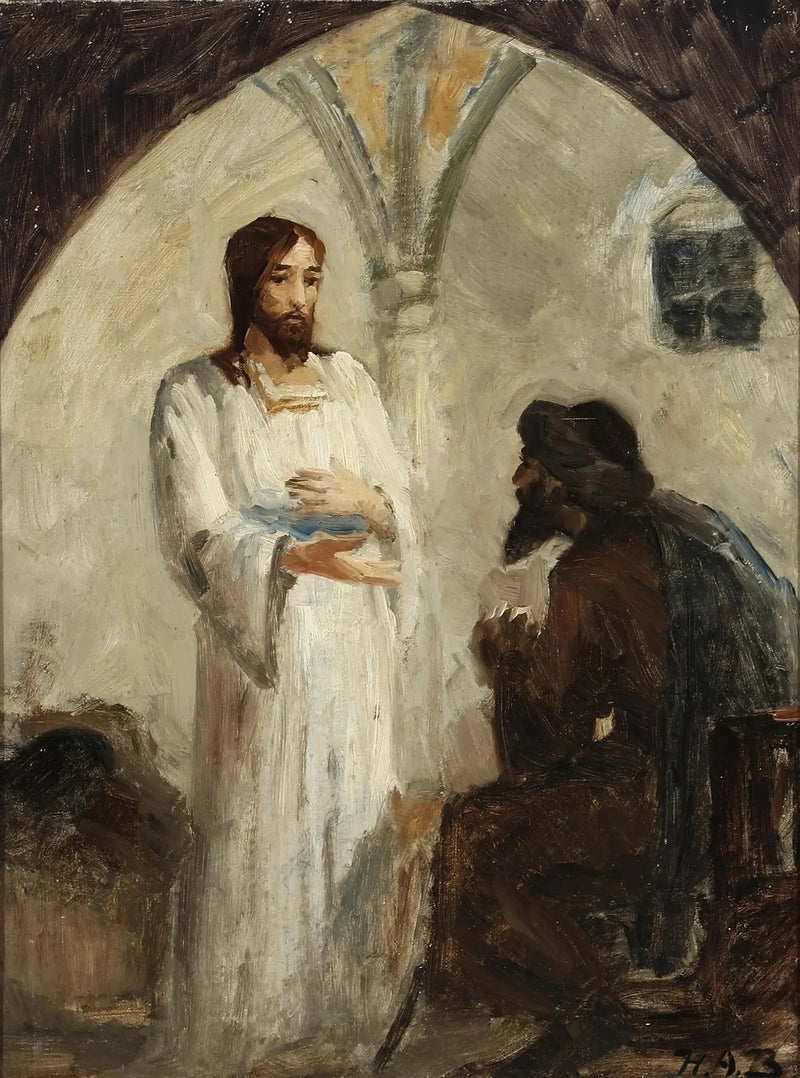 Kristus i samtale med en disciple. - H. A. Brendekilde